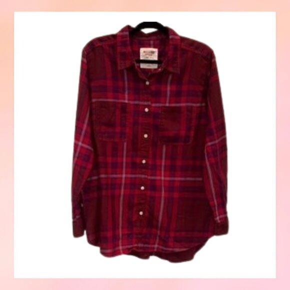 Mossimo Red  Long Sleeve Shirt- Medium - Picture 1 of 3